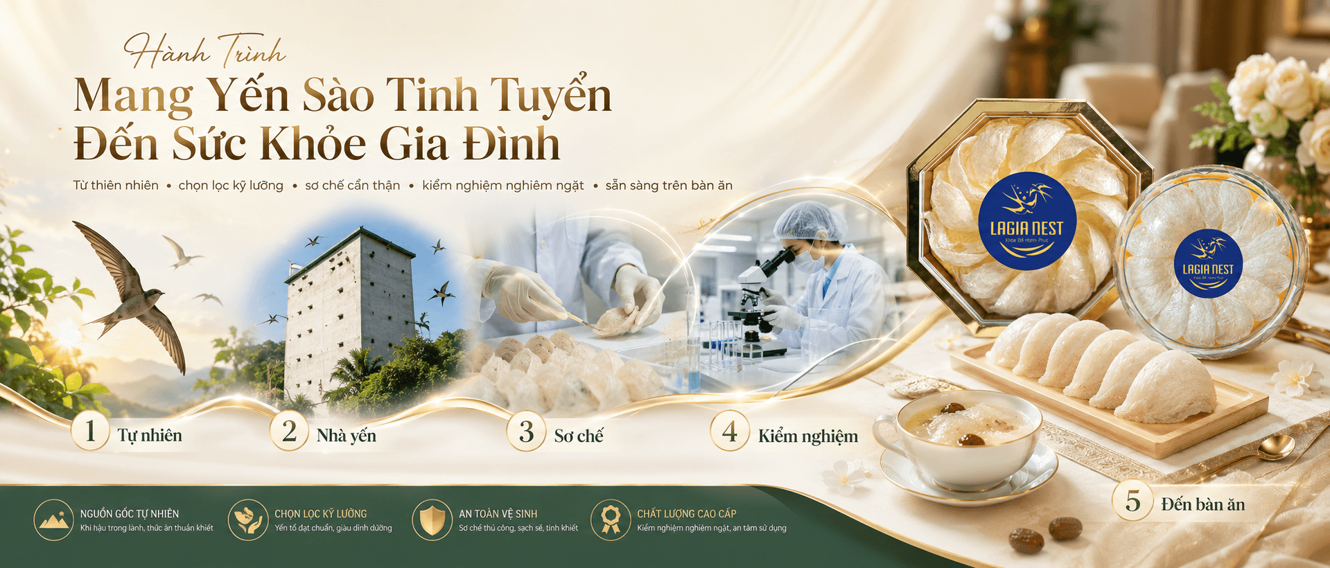 Hành trình mang yến sào tinh tuyển đến sức khỏe gia đình - LAGIA