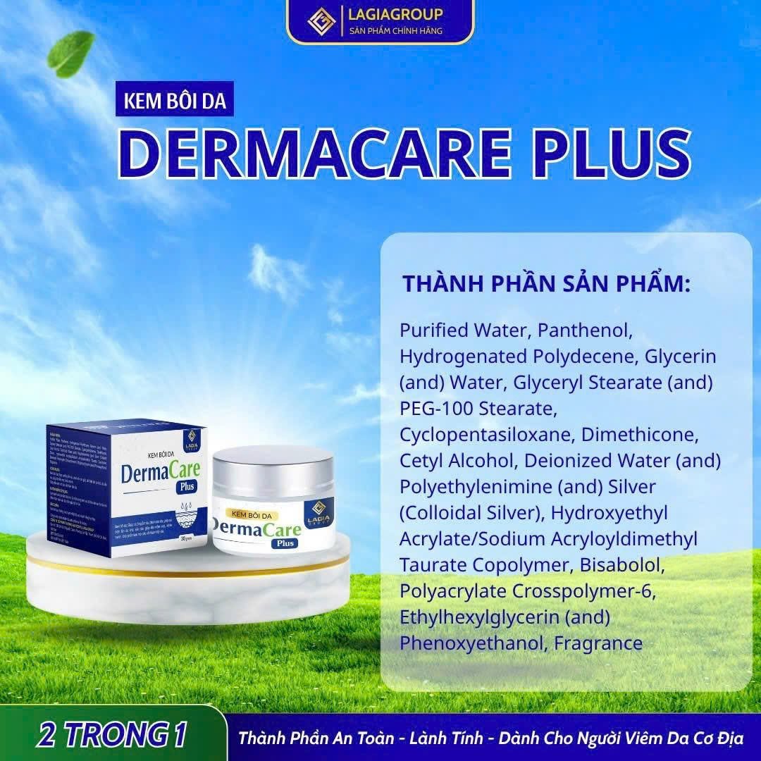 Bảng thành phần đầy đủ — công thức an toàn, lành tính, không chứa Corticoid, dành cho người viêm da cơ địa.